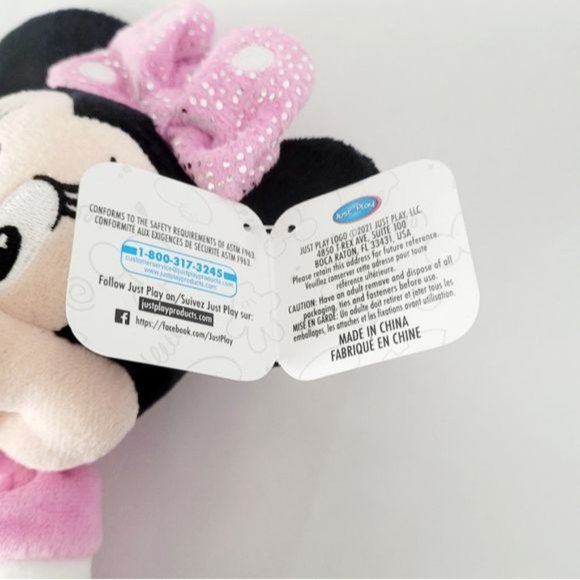 Minnie Mouse DISNEY 10" Plush Stuffed Animal Pink Polka Dot Bling - Picture 3 of 9